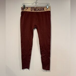 Maroon logo gymshark‎ leggings